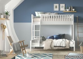 Scott familie stapelbed 90/140x200 massief grenen wit