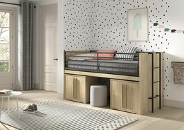 Sam halfhoogslaper met bureau en 2 kastjes 90x200 eiken 