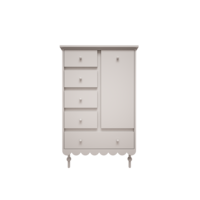 Babushka commode 5 laden 1 deur hoog wit