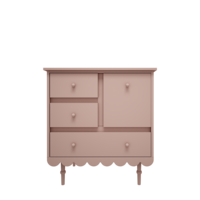 Babushka commode 3 laden 1 deur pink