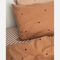 Studio Ditte dekbedovertrek blokjes karamel 1 persoons 140x200/220