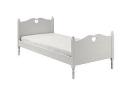 Emma bed met hartje 90x200 wit 