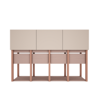 Tweens wandkast zand koraal roze