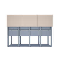 Tweens wandkast zand blauw