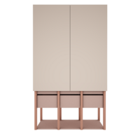 Tweens 2 deurs kast zand koraal roze