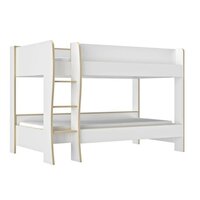 Roomy stapelbed 90x200 wit - eiken