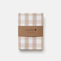 Studio Ditte hoeslaken ruit nude 90x200