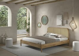 Olive 2-persoonsbed 180x200 massief eiken - Rotan
