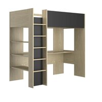 Nael hoogslaper met bureau 90x200 eiken / zwart 