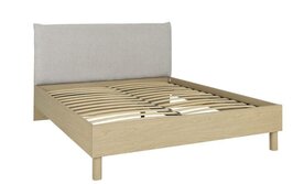 Auriol twijfelaar bed 140x190 gerookt eiken / earth stof