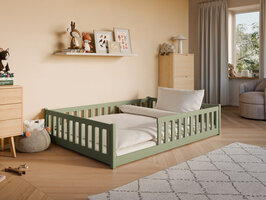 Barletta twijfelaar inloop bed massief grenen 140x200 olive