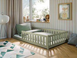 Barletta twijfelaar inloop bed massief grenen 120x200 olive