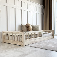 Basic Slats Montessori laag bed 90x190 onbehandeld hout