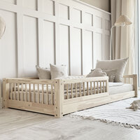 Basic Slats Montessori laag bed 80x160 onbehandeld hout