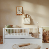 Basic Alto Montessori 90x190 bed met lade hout wit