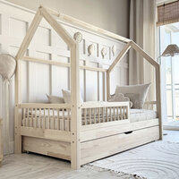 Pioli Montessori 90x190 bedhuisje met lade onbehandeld hout