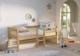 Forrest compact bed midden trap 90x200 massief eiken