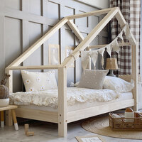 Coco basic bedhuisje schuin dak 90x190 onbehandeld hout