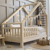 Coco slats bedhuisje schuin dak 90x190 onbehandeld hout