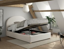 Moon twijfelaar opbergbed gestoffeerd 140x200 wit