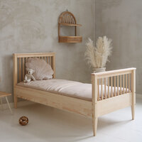 Boho classic bed 90x190 ronde spijl onbehandeld hout