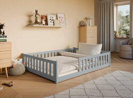 Barletta twijfelaar inloop bed massief grenen 140x200 licht grijs