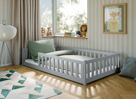 Barletta twijfelaar inloop bed massief grenen 120x200 licht grijs