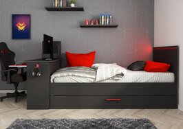 Trasman Gangi game bed 90x200 met bedlade bureau en led antra 