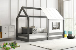 Dalarna hut bed 80x160 grijs *inclusief matras