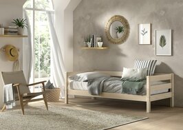 Margrit bedbank 90x200 massief grenen white wash