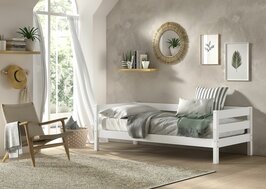 Margrit bedbank 90x200 massief grenen wit