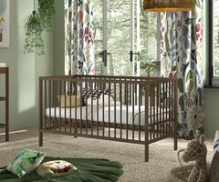 Jaxx Dino meegroei ledikant 70x140 beuken walnoot