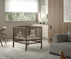 Jaxx Dino babybox 95X75 op wielen beuken walnoot