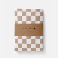 Studio Ditte hoeslaken blokjes toffee 90x200