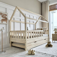 Basic Blanco bedhuisje plus 90x200 met lade pure wood
