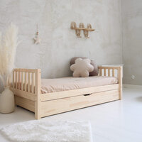 Basic Classic plus bed 90x190 met lade onbehandeld hout