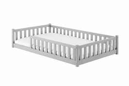 Barletta inloop bed massief grenen 90x200 licht grijs