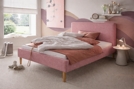 Jip 160x200 luxe gestoffeerd 2-persoons bed oud roze