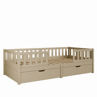 Miyo bedbank met 2 laden 90x190 grenen sage