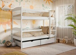 Lanea stapelbed 80X180 deelbaar massief grenen wit