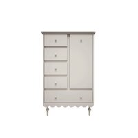 Babushka commode 5 laden 1 deur hoog wit