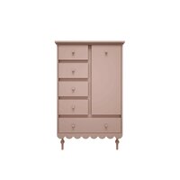 Babushka commode 5 laden 1 deur hoog pink