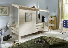 Infanskids boomhut bed laag 90x200 grenen beits wit
