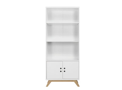 Bopita Lynn design boekenkast met deuren wit - naturel ... Bopita Lynn design boekenkast met deuren wit - naturel ...
